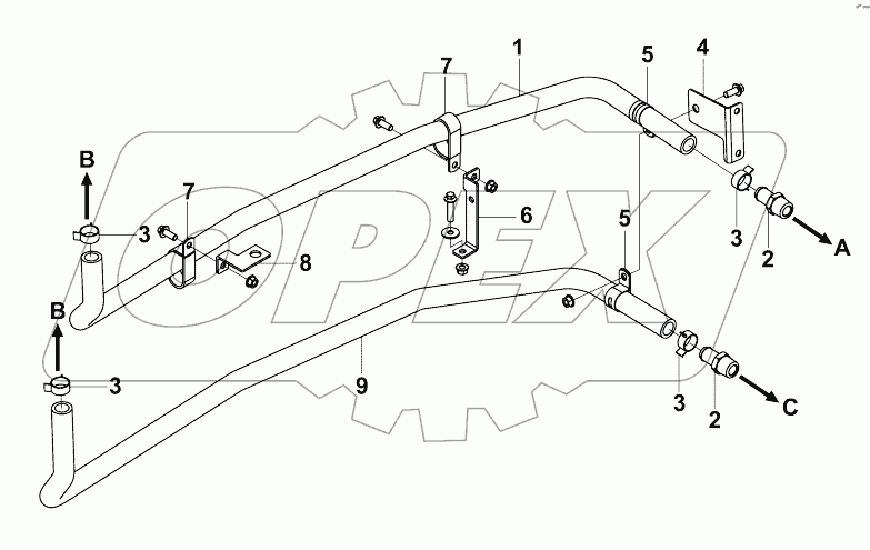 8101C-C0104 Водоподводящая и водоотводящая трубки отопителя