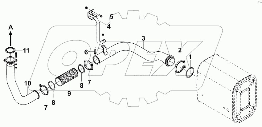 1203A-K21R0 Впускная труба глушителя