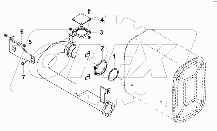 1203B-K21R0 Выхлопная труба глушителя