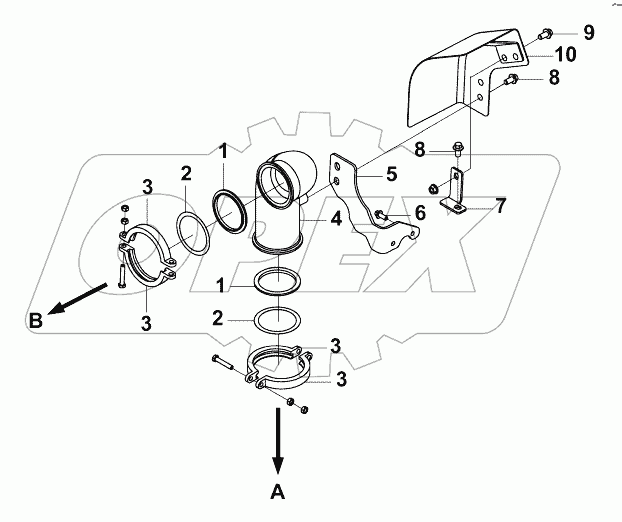 1203G-K2000 Выходной патрубок нагнетателя