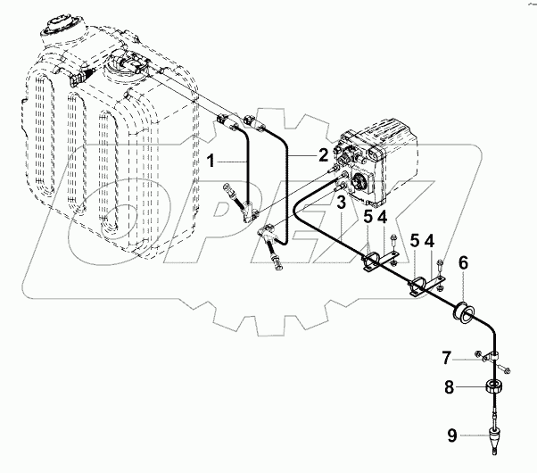 1205G-K21R0 Подающий трубопровод бака для мочевины
