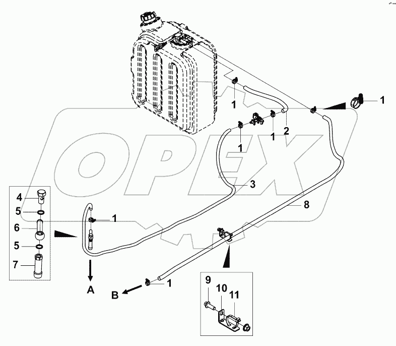 1205H-K20R1 Нагревательный трубопровод бака для мочевины