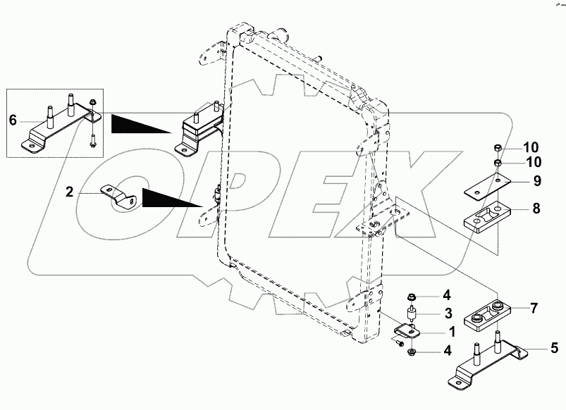 1302A-K20R0 Монтажный комплект радиатора
