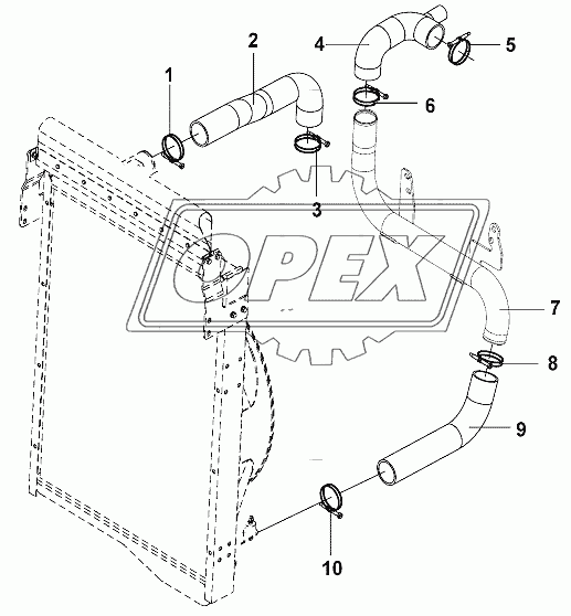 Radiator Water Inlet And Outlet Pipe Group