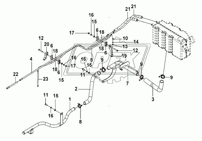 Deaerator circulation line group