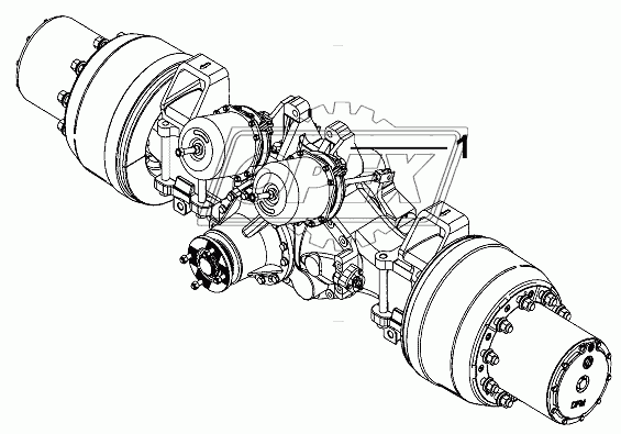 Rear axle,hub and brake assembly