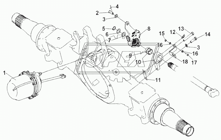 Middle axle 7