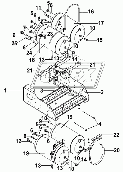Front And Rear Air Reservoir Group