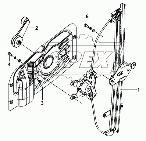 LH Window Regulator Group