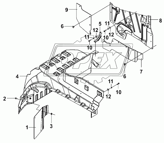 LH Inner Mudguard Group