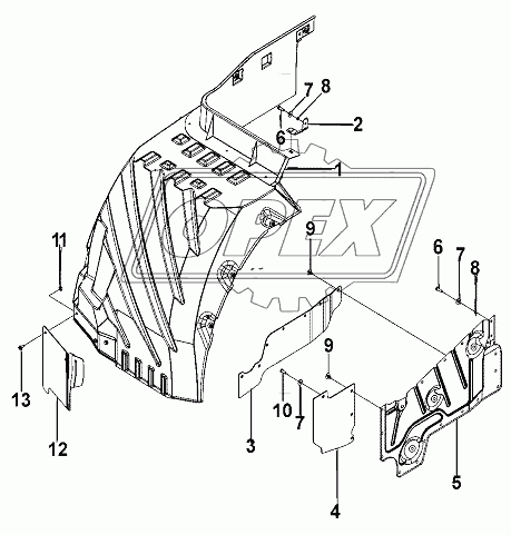 Right Inner Mudguard Group