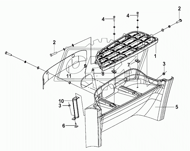 LH Pedal Plate Group, Cab