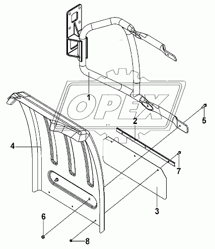 Rear left Mudguard Group