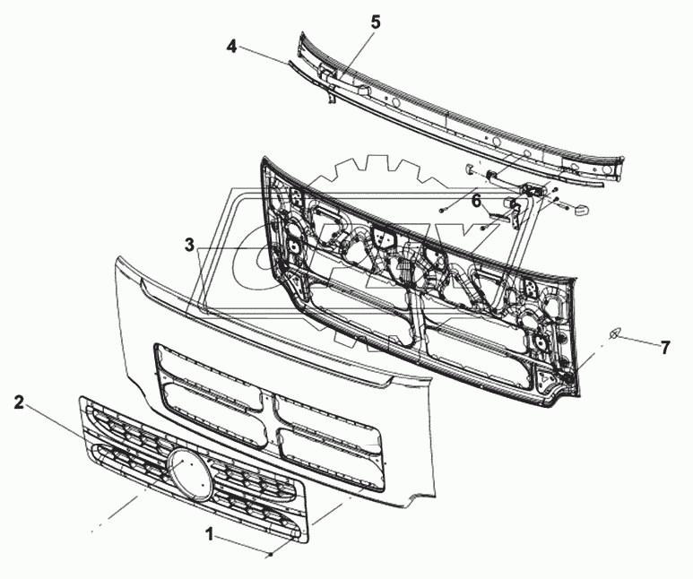 Передняя панель с решеткой радиатора
