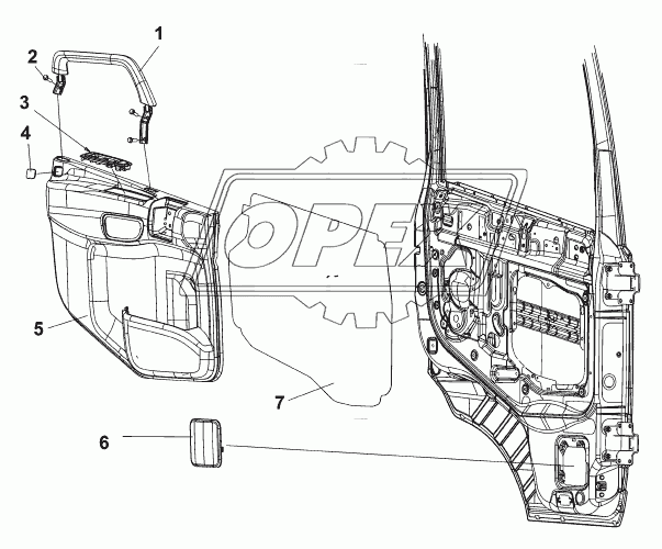 6102A-C0104 Отделка передней левой двери