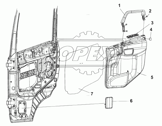 6102B-C0104 Отделка передней правой двери