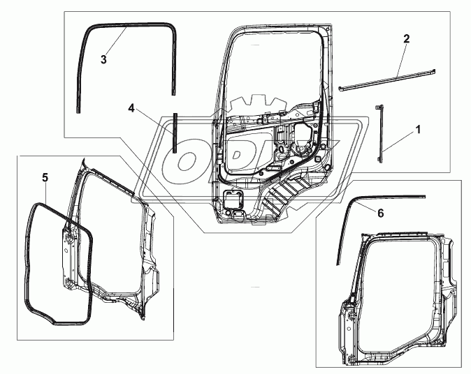 6107A-C0100 Уплотнители левой двери