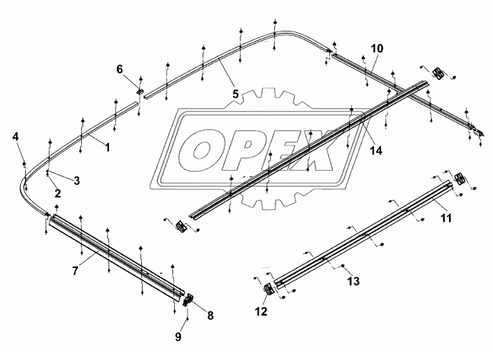 8205B-C0300 Скользящая направляющая для оконной шторы