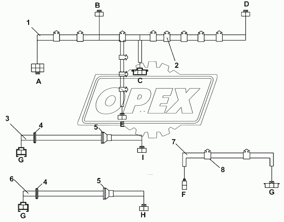 3724P-C0101 Пучки проводов пола кабины