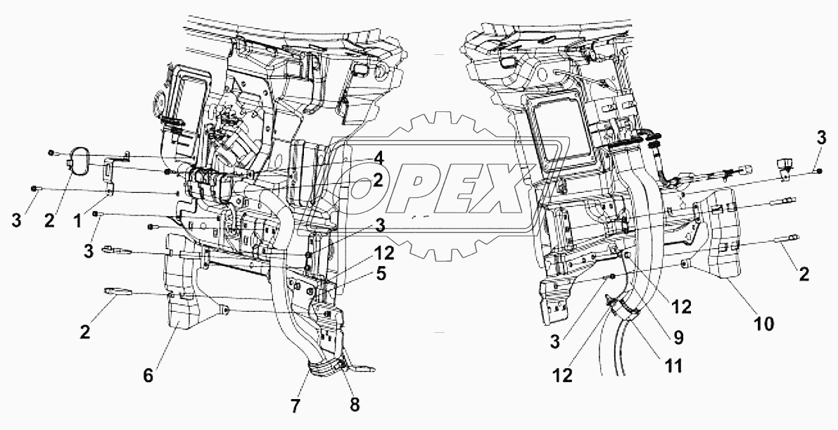 3724Z-C0100 Защитная панель переднего пучка проводов