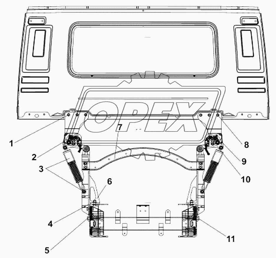 5001B-C0302 Задняя подвеска кабины