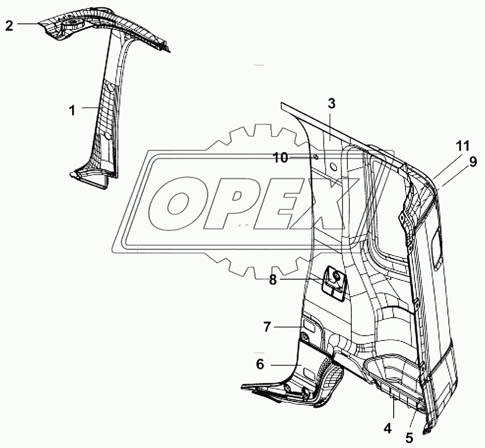 5402B-C0100 Внутренняя отделка правой боковины