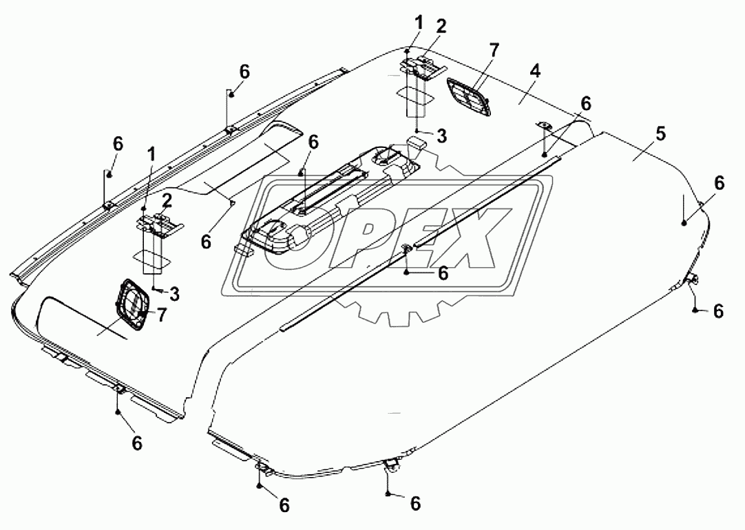 5702A-C0104 Внутренняя отделка крыши кабины