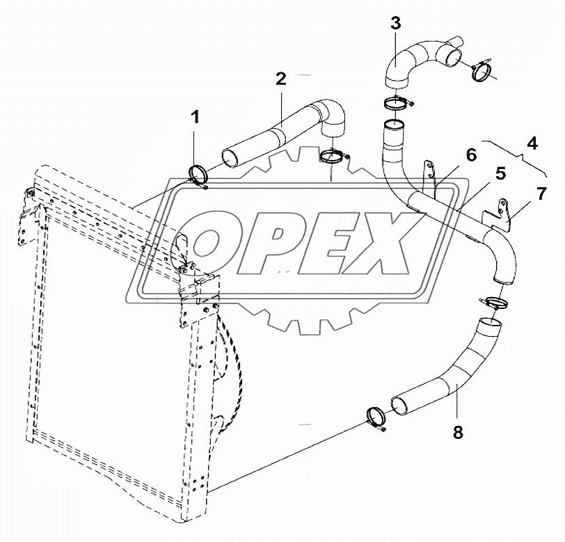 1303A-ZXC97 Входной и выходной патрубки радиатора системы охлаждения