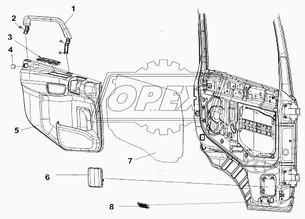 6102A-C0103 Внутренняя отделка левой двери