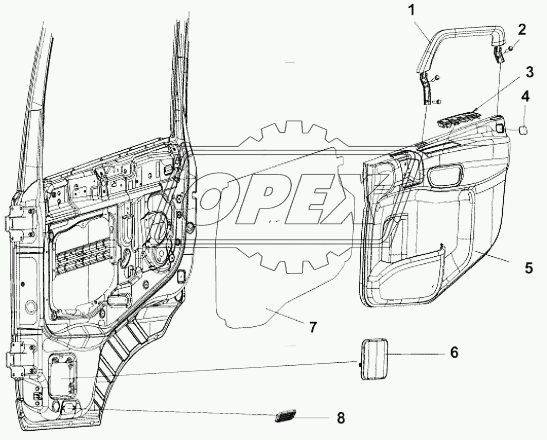 6102B-C0103 Внутренняя отделка правой двери