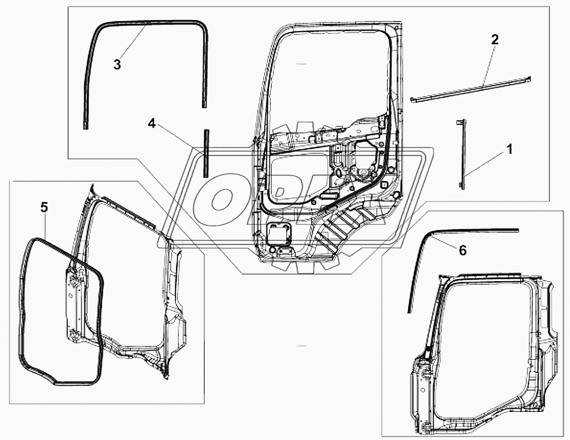 6107A-C0100 Уплотнители левой двери