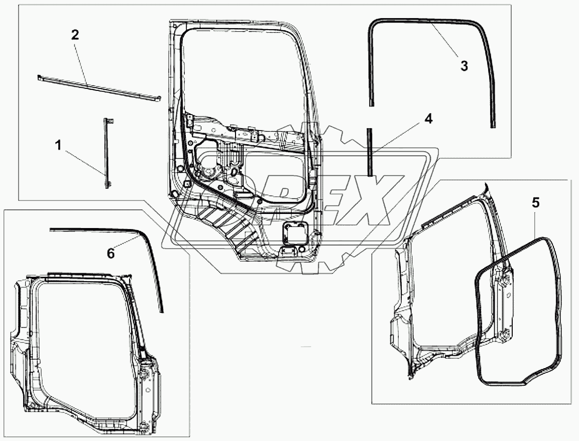 6107B-C0100 Уплотнители правой двери