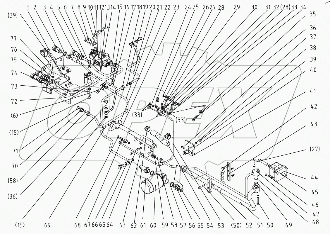  Hydraulic Lifting Pipeline Assembly 504G3.58.001-2