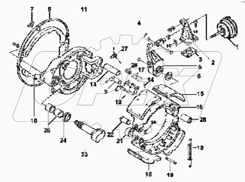  3501A1-ZB6 Front left brake group