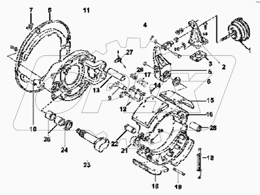 3501B1-ZB6 Front right brake group