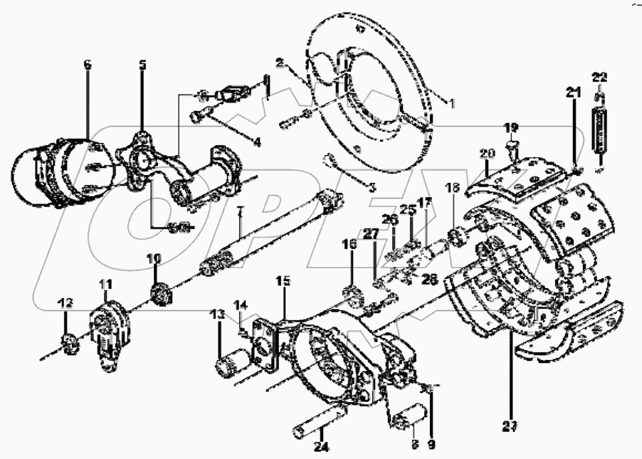  3502ZAS03A-010 Rear left brake group