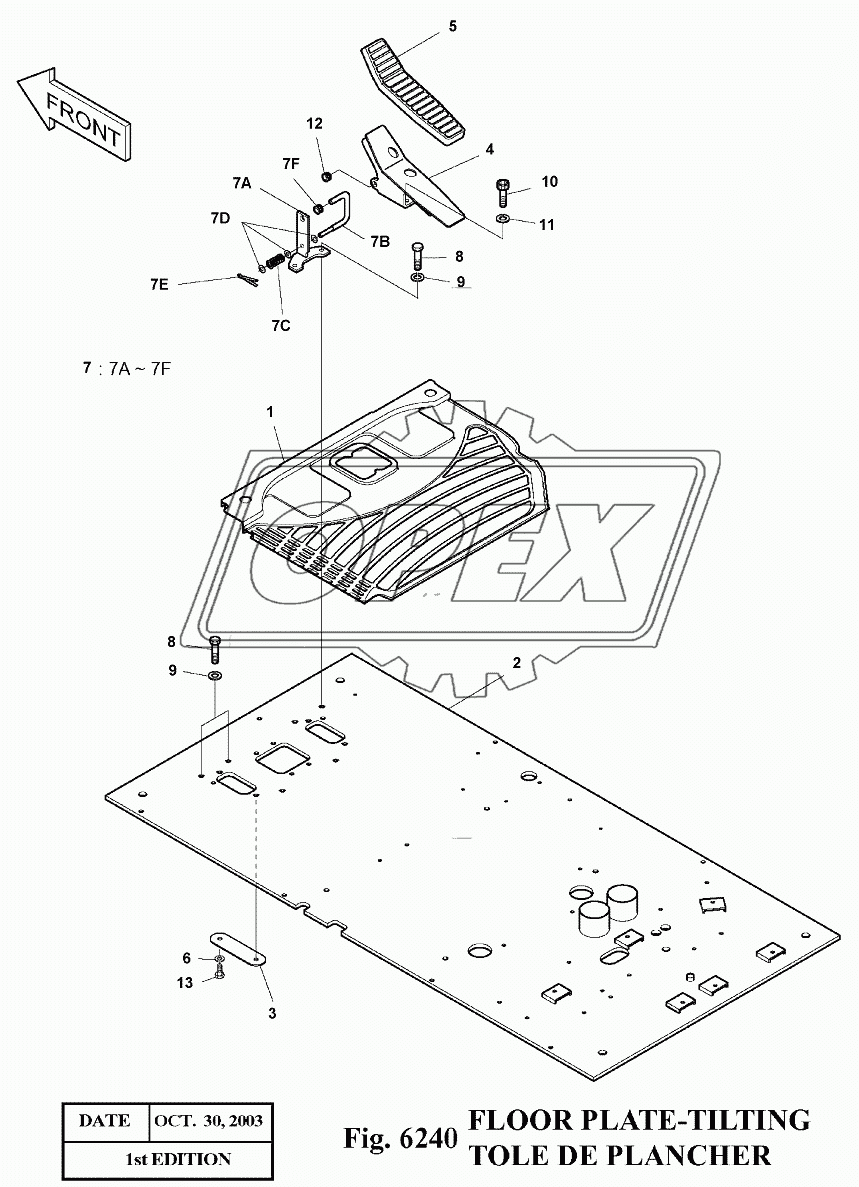 6240 Пол кабины