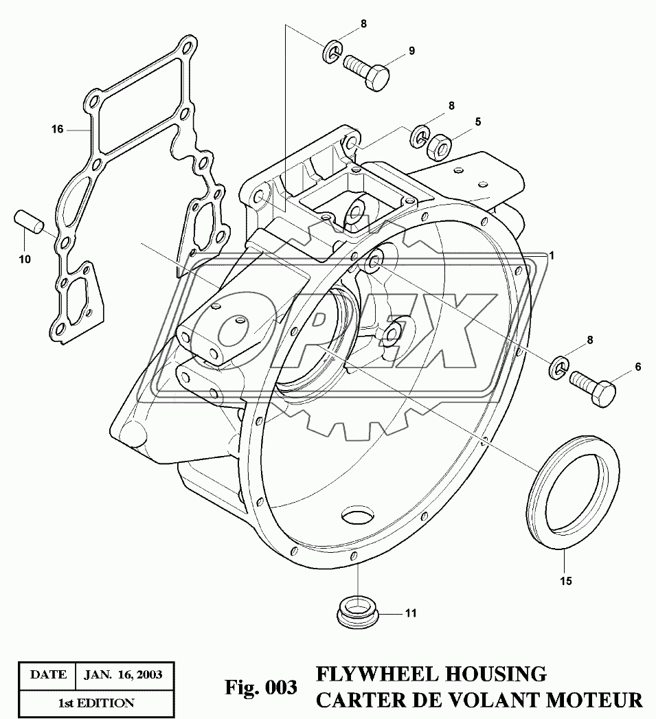 003 Картер маховика
