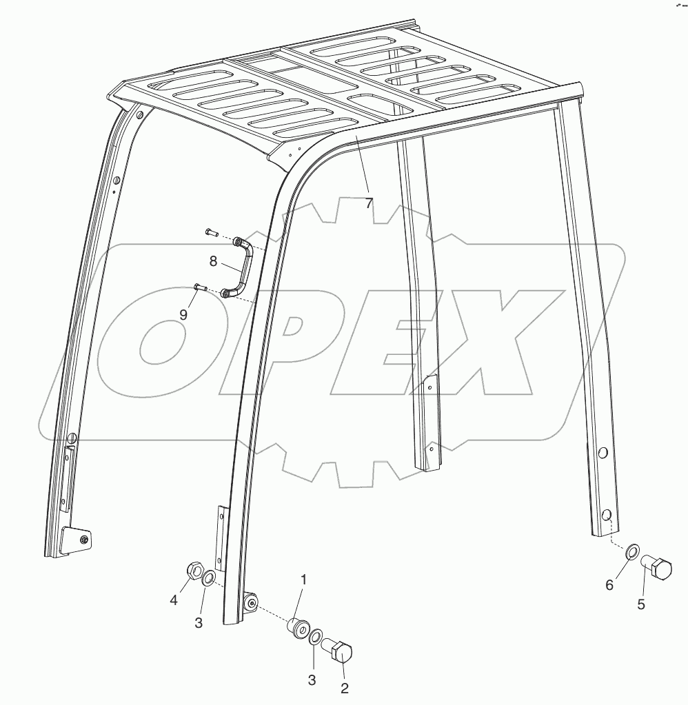  A158674 MOUNTING GP - OVERHEAD GUARD
