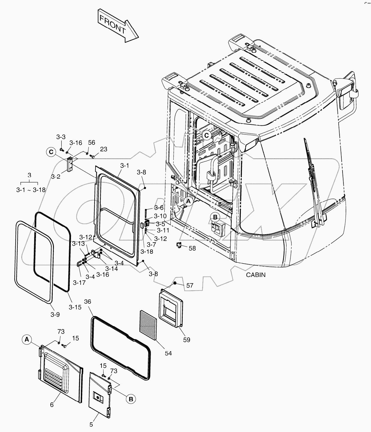  CABIN (4) - DOOR ASSY (R.H)