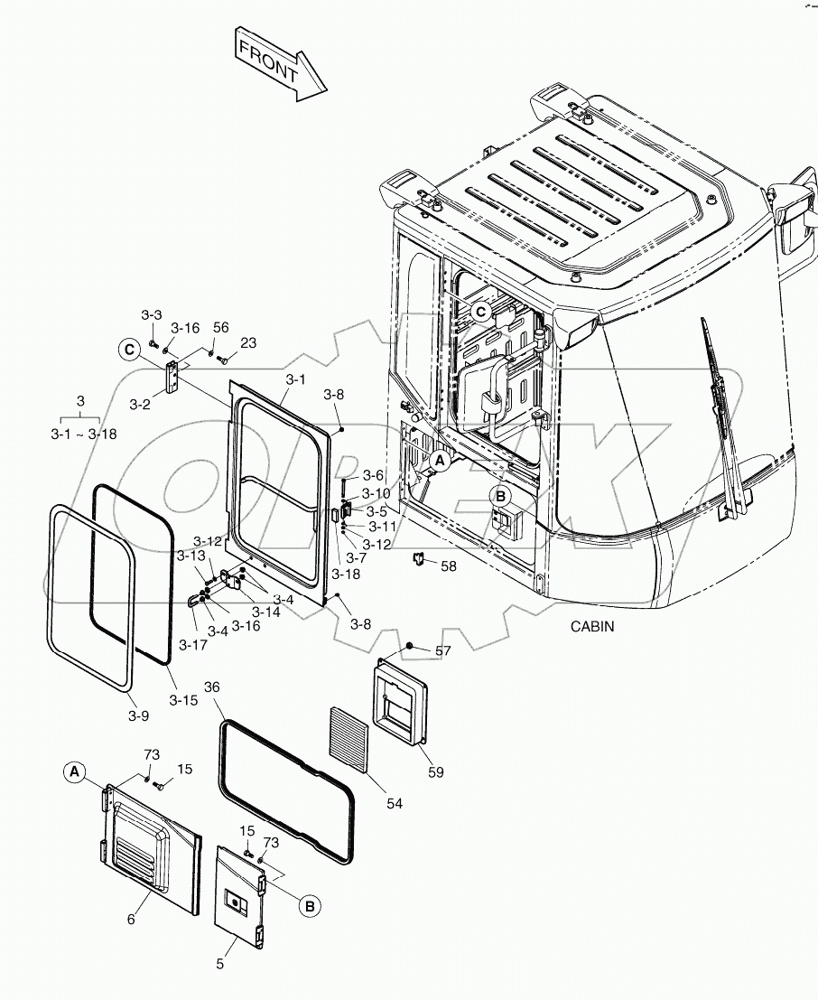  CABIN (4) - DOOR ASSY(R.H)
