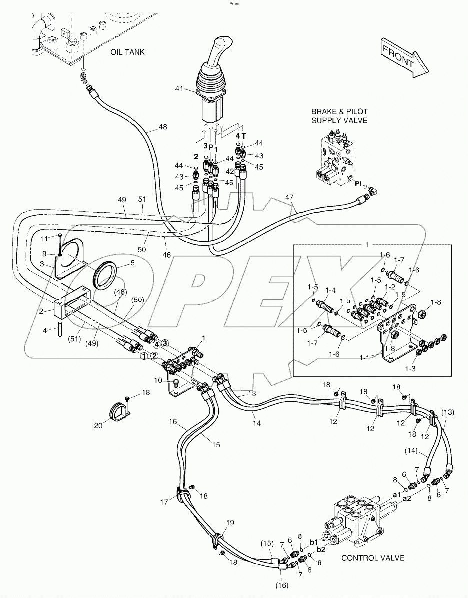  PILOT PIPING - MONO LEVER + 2 SPOOL