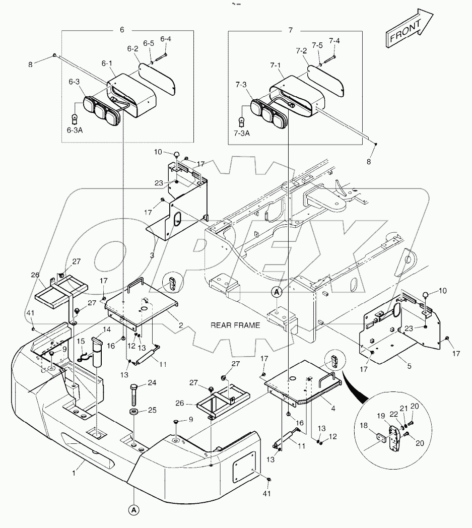  COUNTER WEIGHT AND REAR LAMP