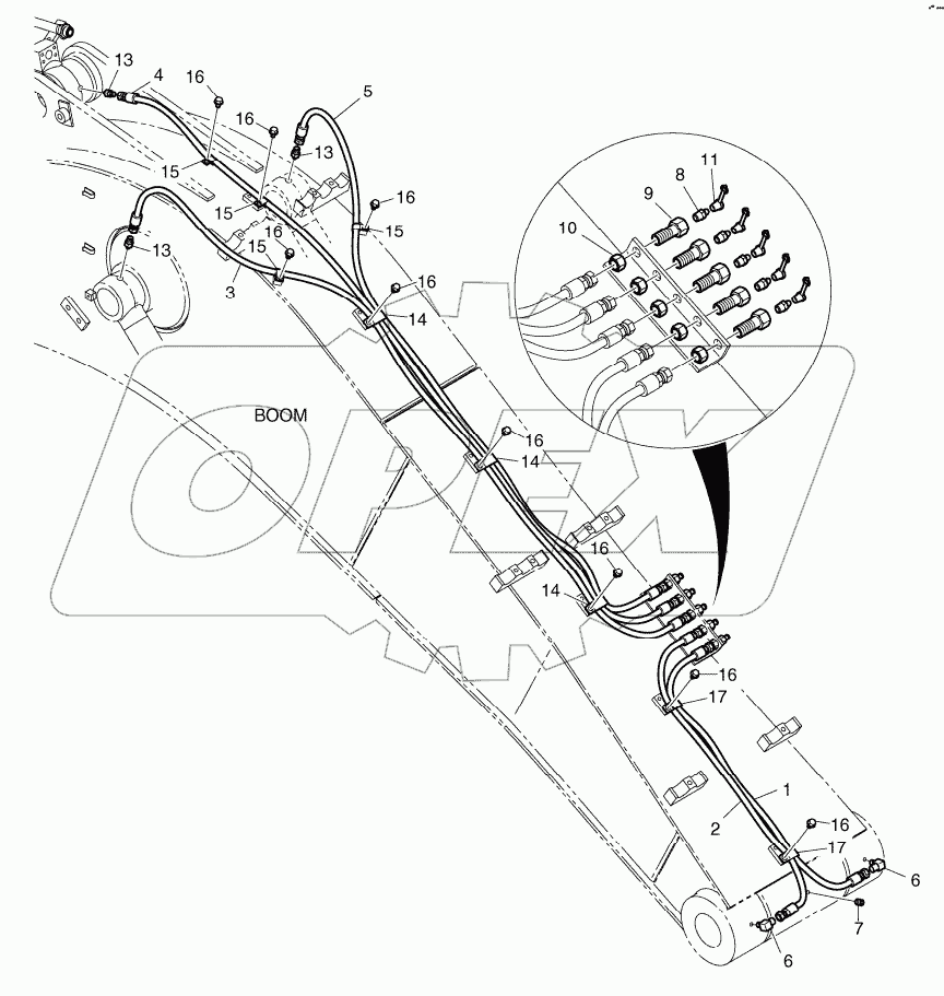  LUBRICATION PIPING - BOOM 4.6m