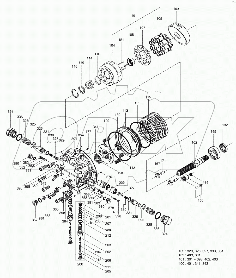  TRAVEL MOTOR Serial No. 5001-5440