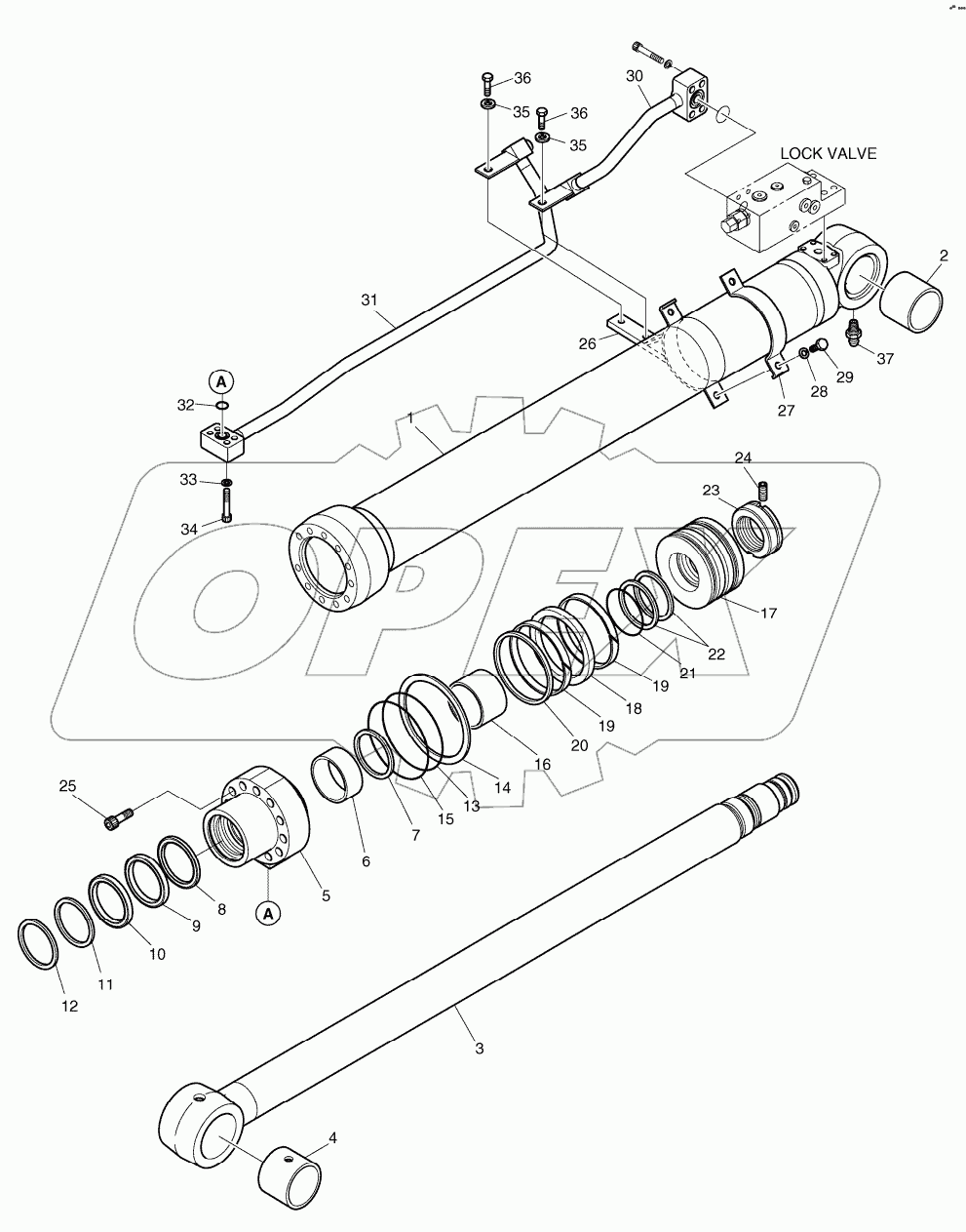  BOOM CYLINDER - L.H (LOCK VALVE)