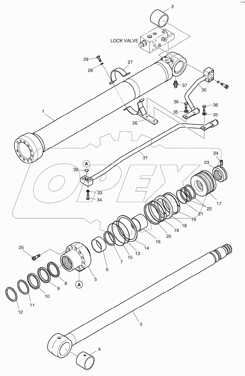  BOOM CYLINDER - R.H (LOCK VALVE)
