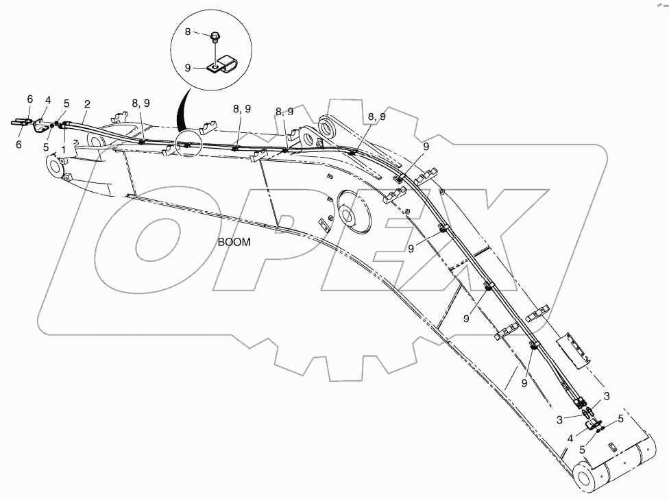  BOOM PIPING - QUICK CLAMP (BOOM-4.6m)