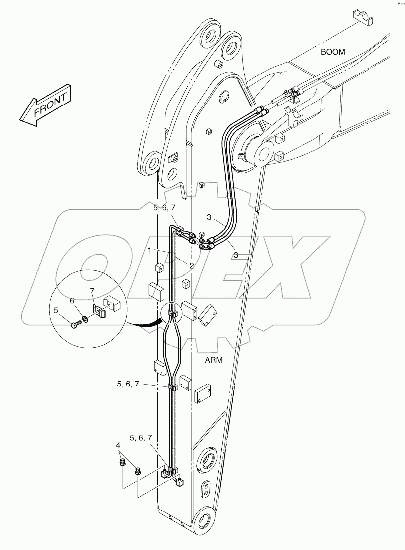  ARM PIPING - QUICK CLAMP (ARM 2.1m)