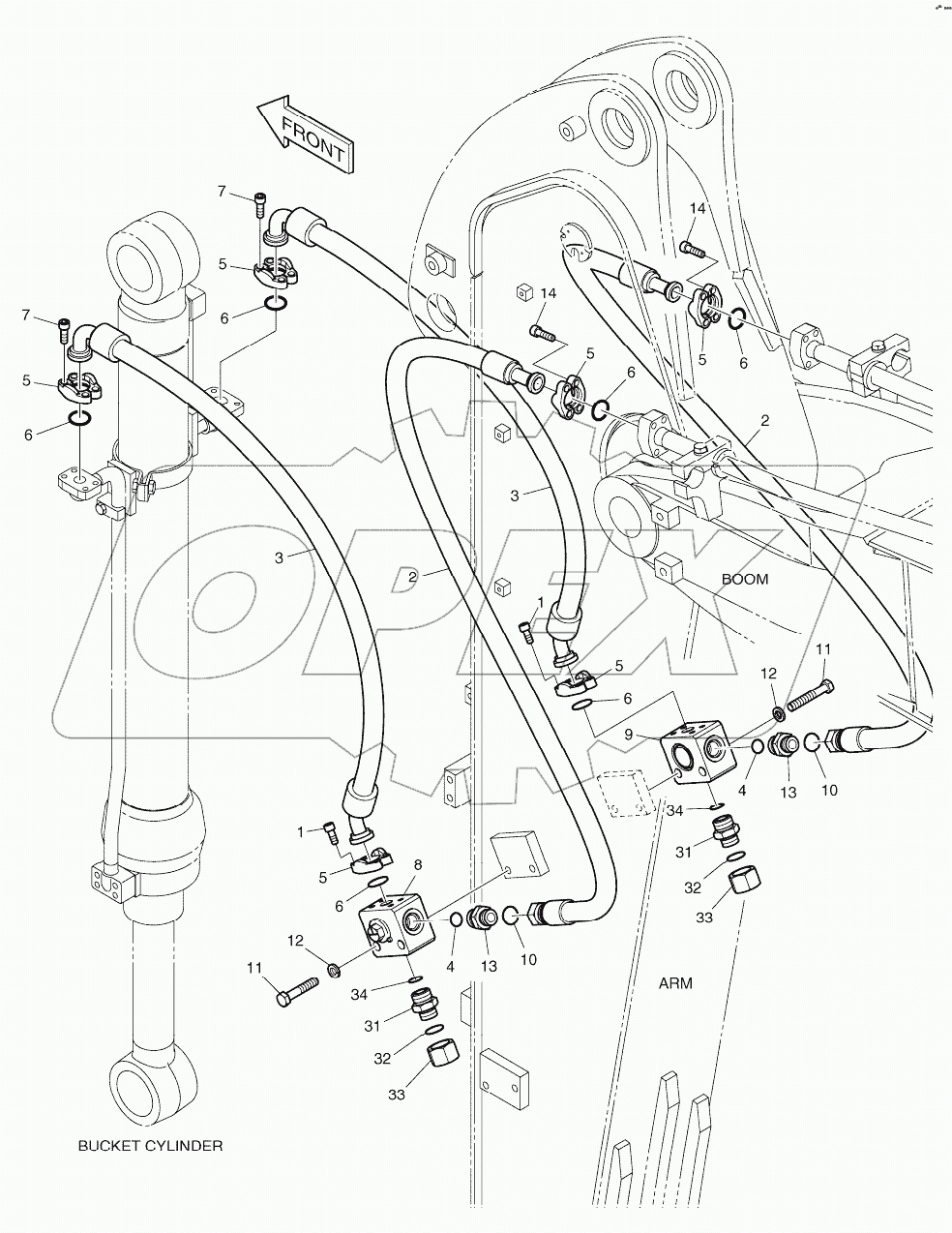  ARM PIPING - CLAMSHELL (ARM 2.1m)